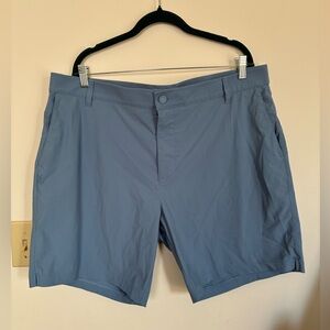 Rhone Athletic Shorts 38 Blue 8" Inseam Pockets Button